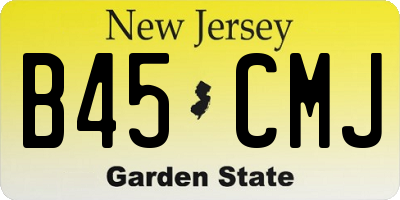 NJ license plate B45CMJ