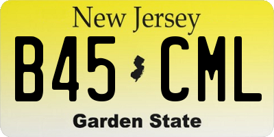 NJ license plate B45CML