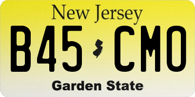 NJ license plate B45CMO