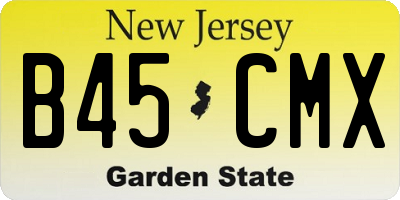 NJ license plate B45CMX