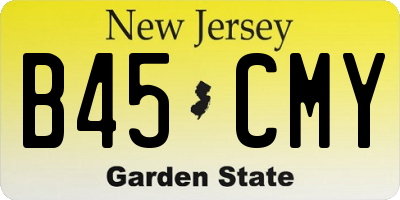 NJ license plate B45CMY