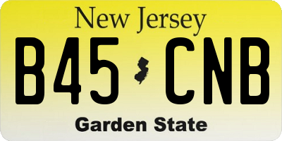 NJ license plate B45CNB