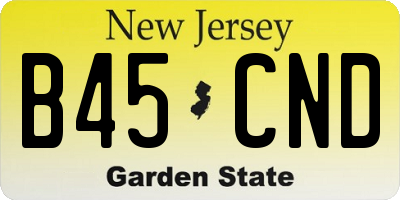 NJ license plate B45CND
