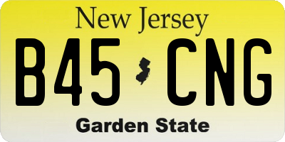 NJ license plate B45CNG