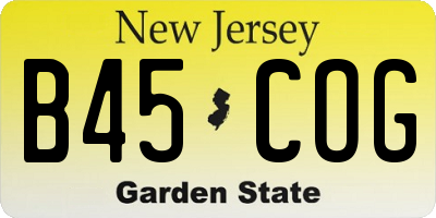 NJ license plate B45COG