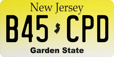NJ license plate B45CPD