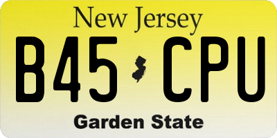 NJ license plate B45CPU