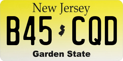 NJ license plate B45CQD