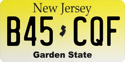 NJ license plate B45CQF