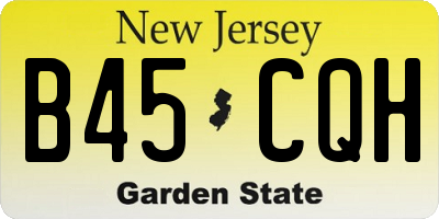 NJ license plate B45CQH