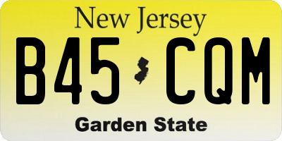 NJ license plate B45CQM