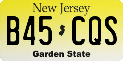 NJ license plate B45CQS