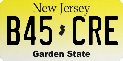 NJ license plate B45CRE