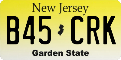 NJ license plate B45CRK