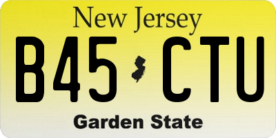 NJ license plate B45CTU