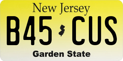 NJ license plate B45CUS