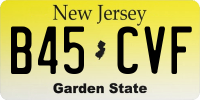 NJ license plate B45CVF