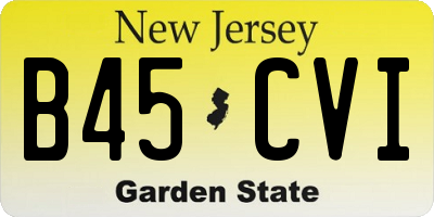 NJ license plate B45CVI