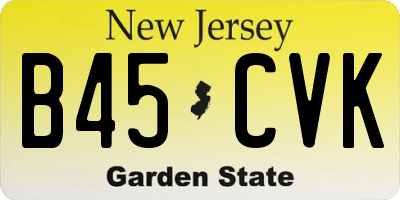 NJ license plate B45CVK