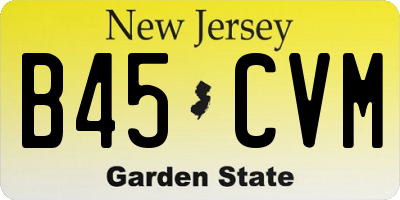 NJ license plate B45CVM