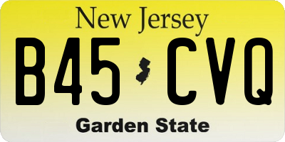 NJ license plate B45CVQ