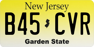 NJ license plate B45CVR