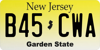 NJ license plate B45CWA
