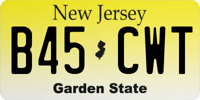 NJ license plate B45CWT