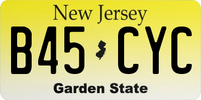 NJ license plate B45CYC