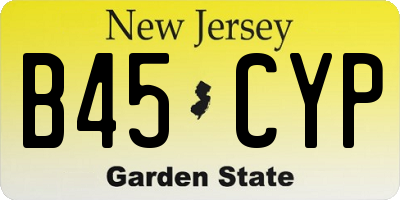 NJ license plate B45CYP