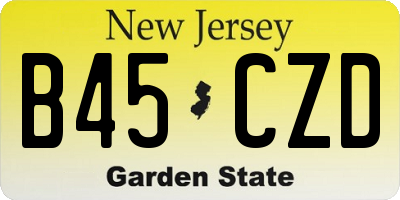 NJ license plate B45CZD