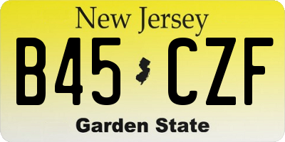 NJ license plate B45CZF