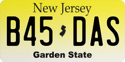 NJ license plate B45DAS