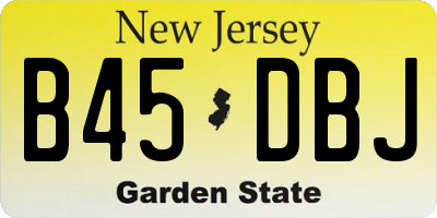 NJ license plate B45DBJ