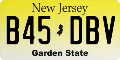 NJ license plate B45DBV