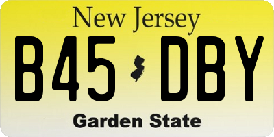 NJ license plate B45DBY