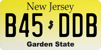 NJ license plate B45DDB