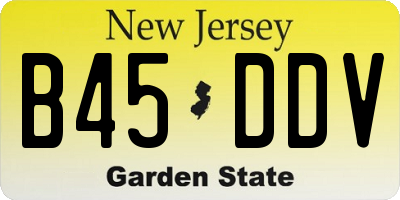 NJ license plate B45DDV