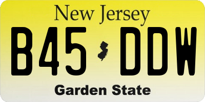 NJ license plate B45DDW
