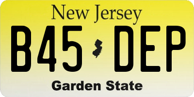 NJ license plate B45DEP