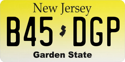 NJ license plate B45DGP