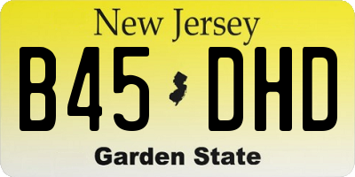 NJ license plate B45DHD
