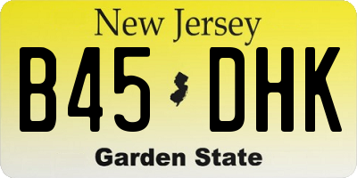NJ license plate B45DHK