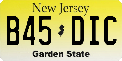 NJ license plate B45DIC