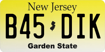 NJ license plate B45DIK