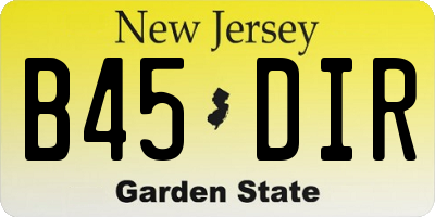 NJ license plate B45DIR