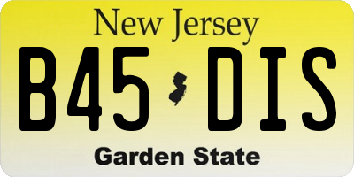 NJ license plate B45DIS