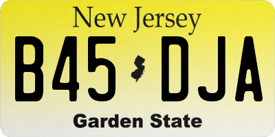 NJ license plate B45DJA