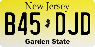 NJ license plate B45DJD