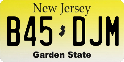 NJ license plate B45DJM
